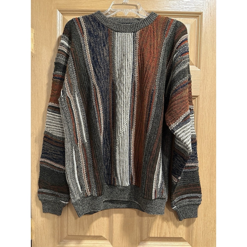 Vintage Protege Collection Mens Striped Sweater Size LG